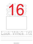 Look Who's 16! Worksheet