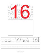 Look Who's 16 Handwriting Sheet