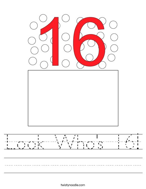 Look Who's 16! Worksheet