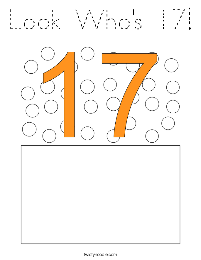 Look Who's 17! Coloring Page