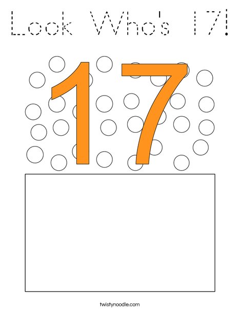 Look Who's 17! Coloring Page