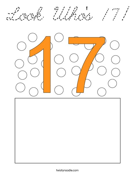 Look Who's 17! Coloring Page