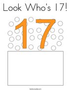 Look Who's 17 Coloring Page