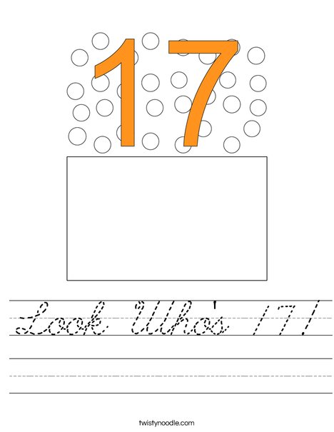 Look Who's 17! Worksheet