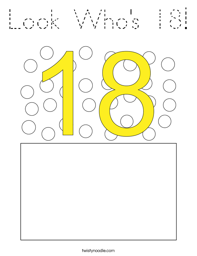 Look Who's 18! Coloring Page