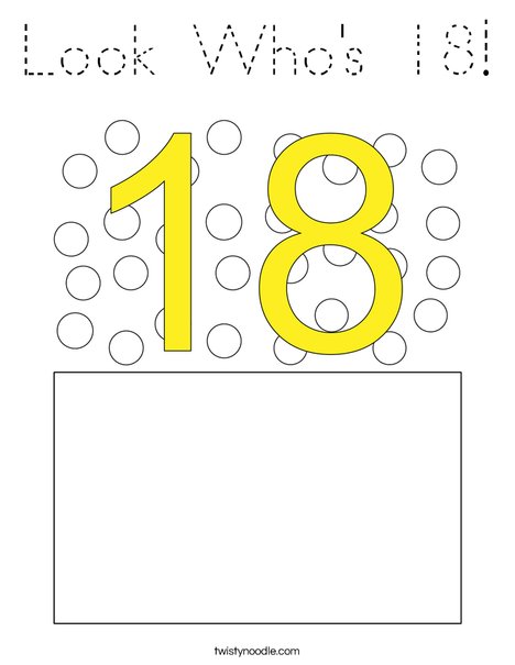 Look Who's 18! Coloring Page