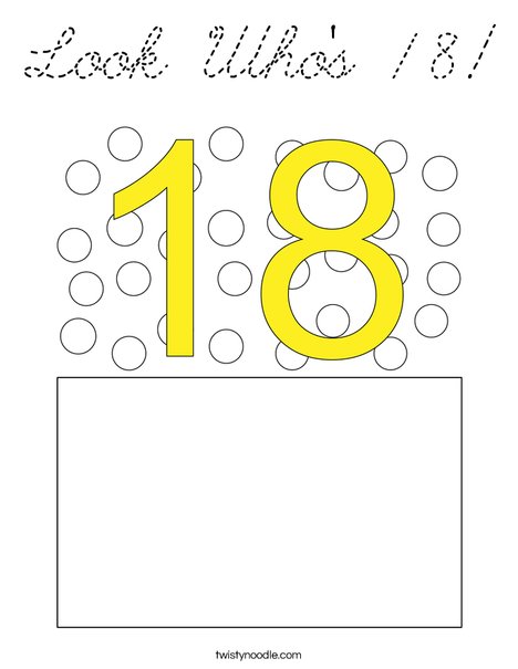 Look Who's 18! Coloring Page