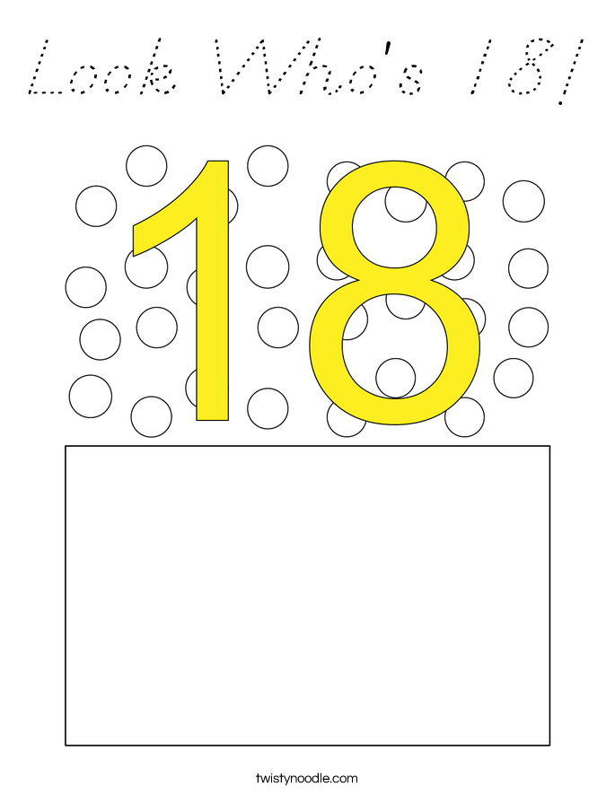 Look Who's 18! Coloring Page