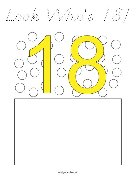 Look Who's 18! Coloring Page
