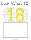 Look Who's 18! Coloring Page