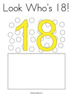 Look Who's 18 Coloring Page