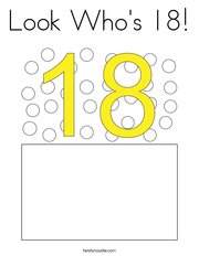 Look Who's 18 Coloring Page