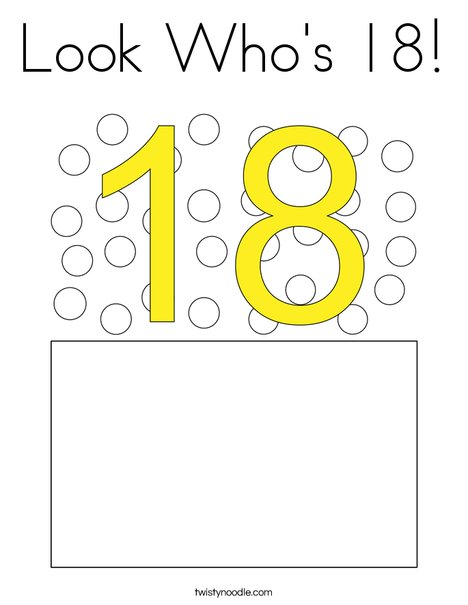 Look Who's 18! Coloring Page