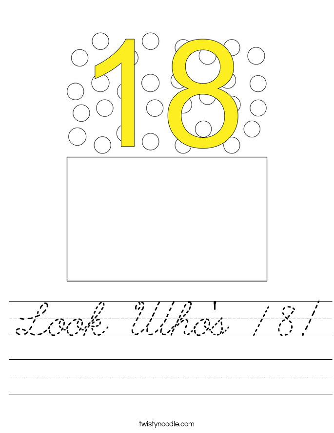 Look Who's 18! Worksheet