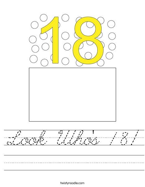 Look Who's 18! Worksheet