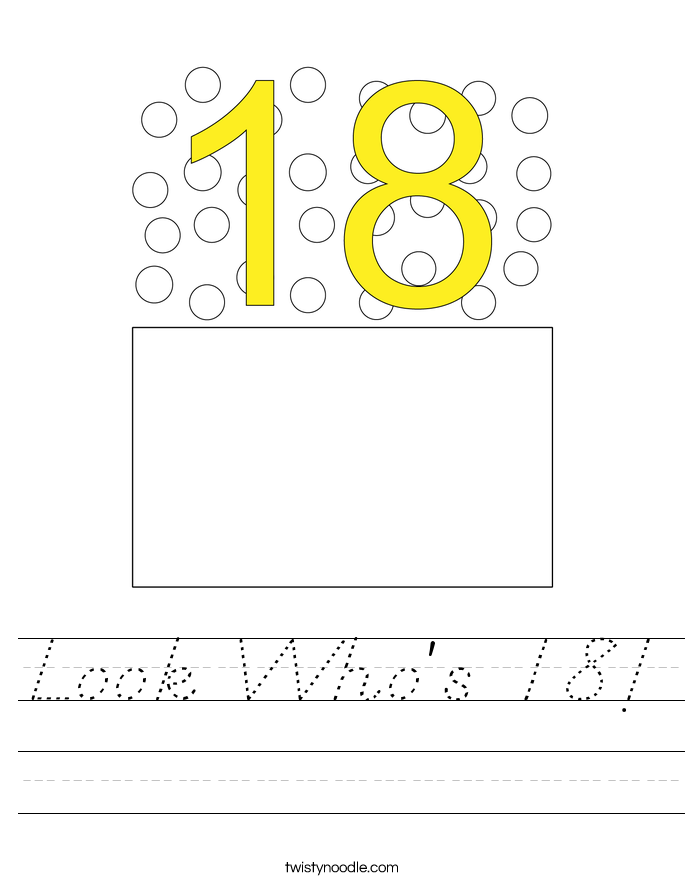 Look Who's 18! Worksheet