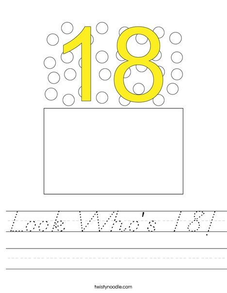 Look Who's 18! Worksheet