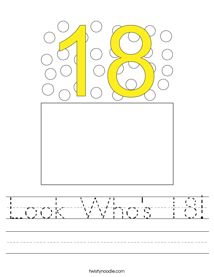 Look Who's 18! Worksheet