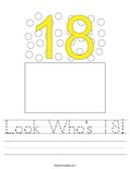Look Who's 18! Worksheet