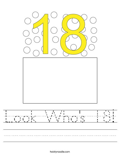 Look Who's 18! Worksheet