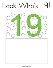 Look Who's 19 Coloring Page