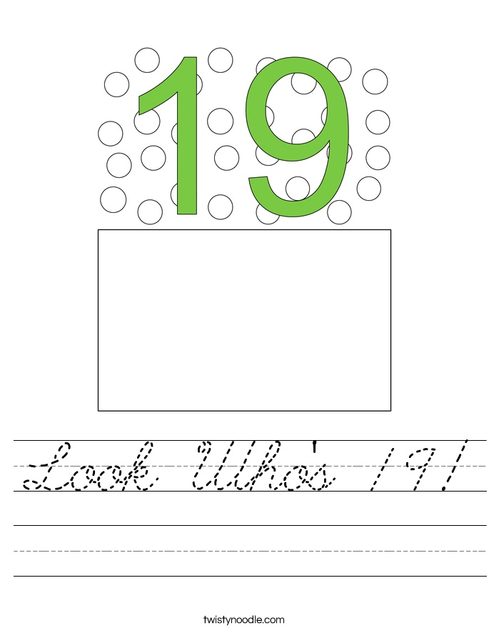 Look Who's 19! Worksheet