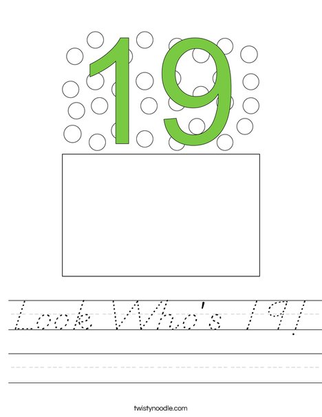 Look Who's 19! Worksheet
