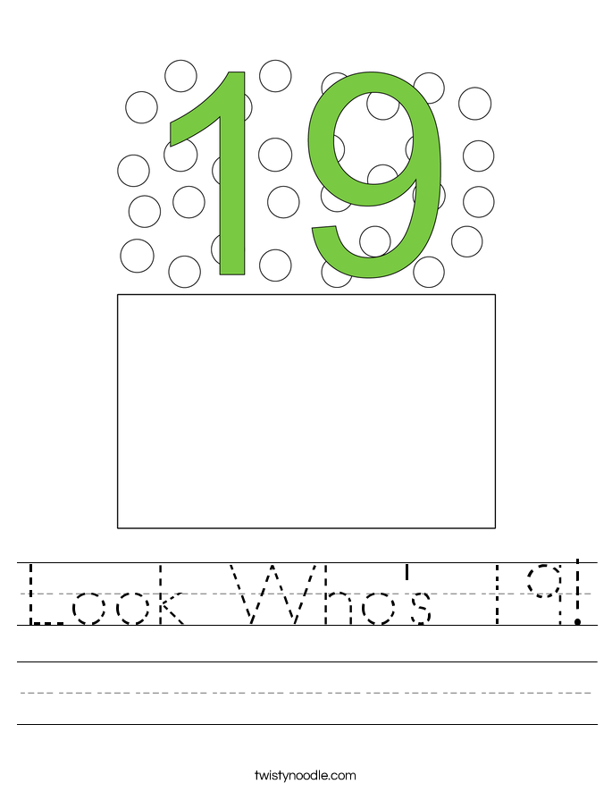 Look Who's 19! Worksheet