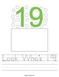 Look Who's 19! Worksheet