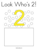 Look Who's 2 Coloring Page