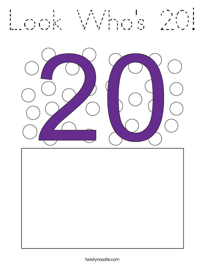 Look Who's 20! Coloring Page
