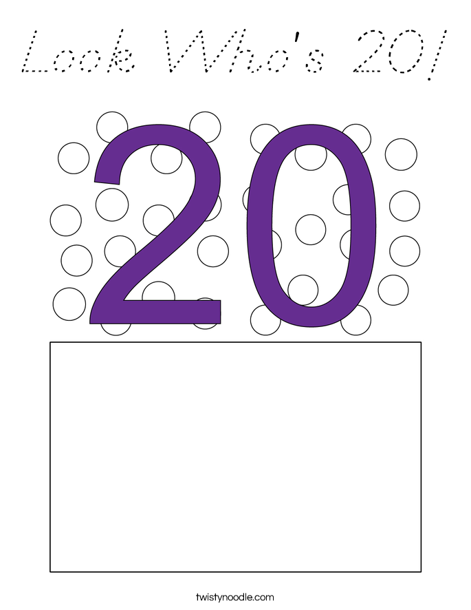 Look Who's 20! Coloring Page