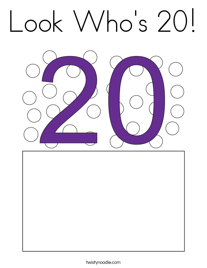 Look Who's 20! Coloring Page