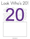 Look Who's 20 Coloring Page