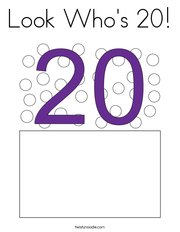 Look Who's 20 Coloring Page