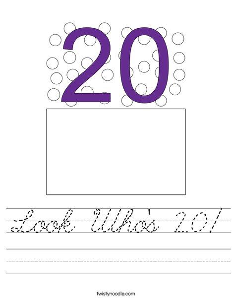 Look Who's 20! Worksheet