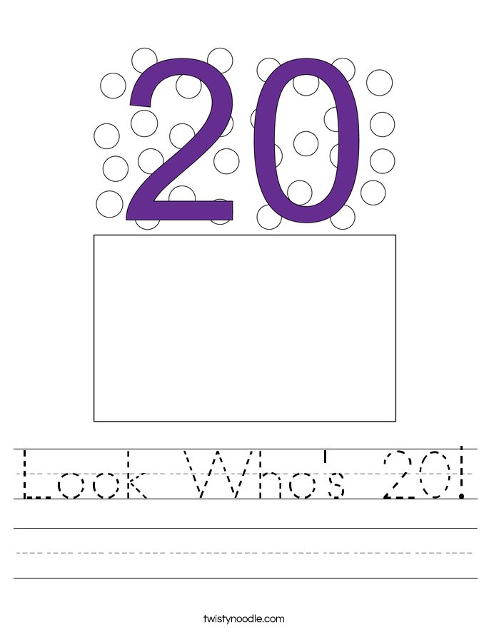 Look Who's 20! Worksheet