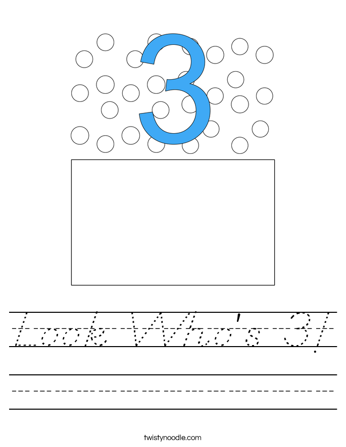 Look Who's 3! Worksheet