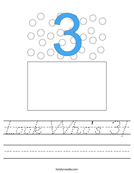 Look Who's 3! Worksheet