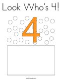Look Who's 4 Coloring Page