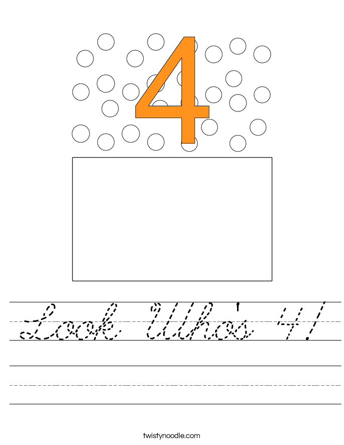 Look Who's 4! Worksheet