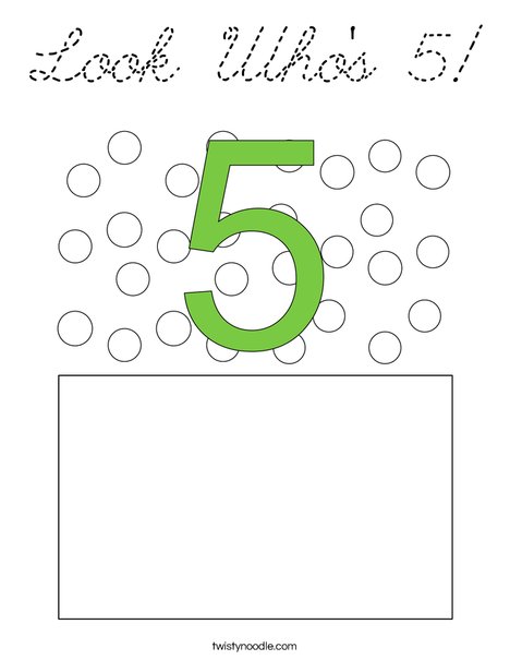 Look Who's 5! Coloring Page