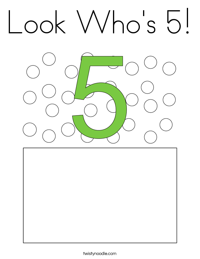 Look Who's 5! Coloring Page