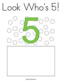 Look Who's 5 Coloring Page