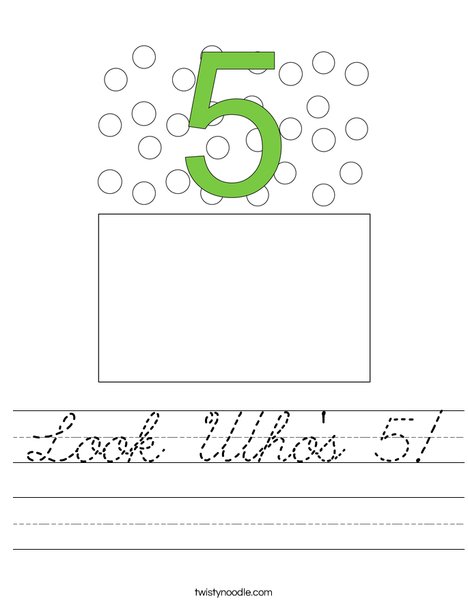 Look Who's 5! Worksheet