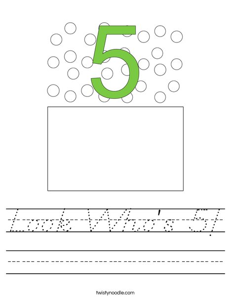 Look Who's 5! Worksheet