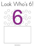 Look Who's 6 Coloring Page