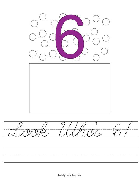 Look Who's 6! Worksheet