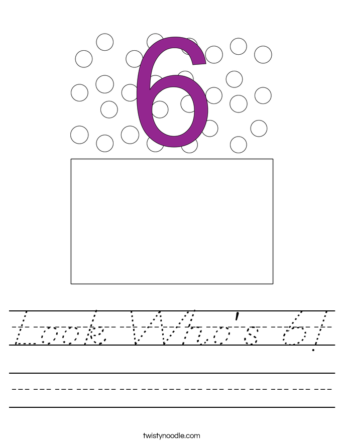 Look Who's 6! Worksheet