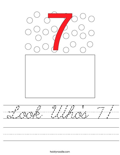 Look Who's 7! Worksheet